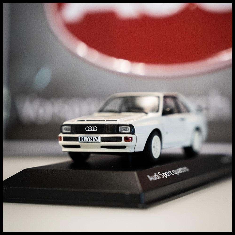 Audi Quattro schaalmodel wit MIG Motors