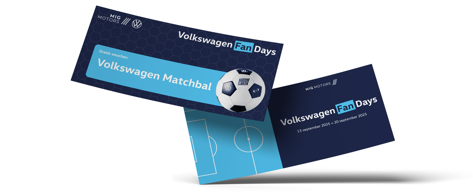 Volkswagen matchbal voucher MIG Motors