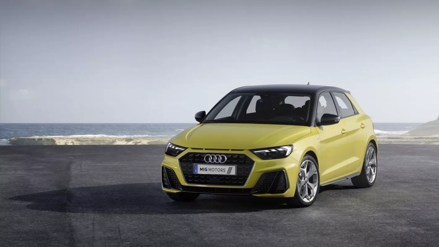 Audi A1 Sportback MIG Motors geel S-line