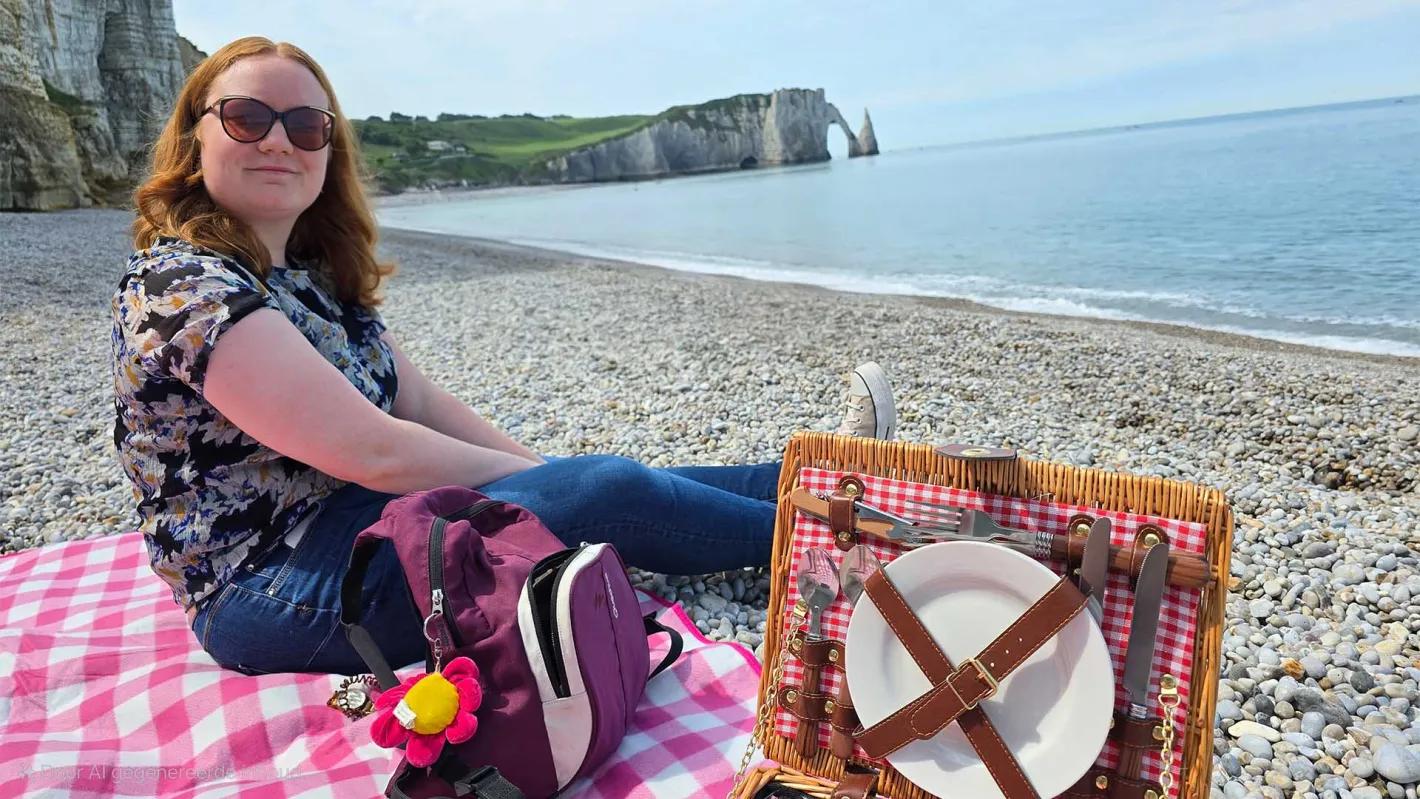 Etretat MIG Motors krijtrotsen picknick